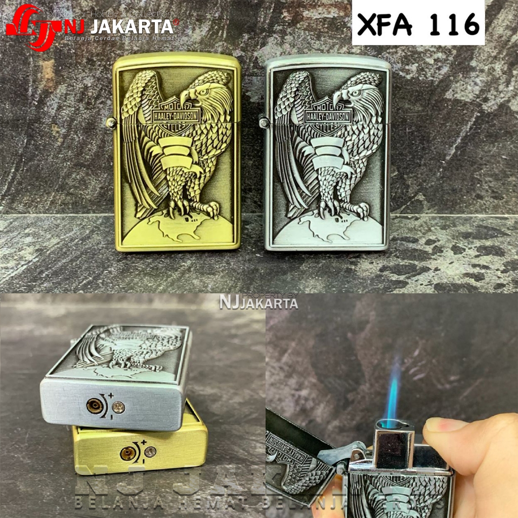 korek Api Las Harley Davidson Full Besi Isi Gas / Korek Gas Unik