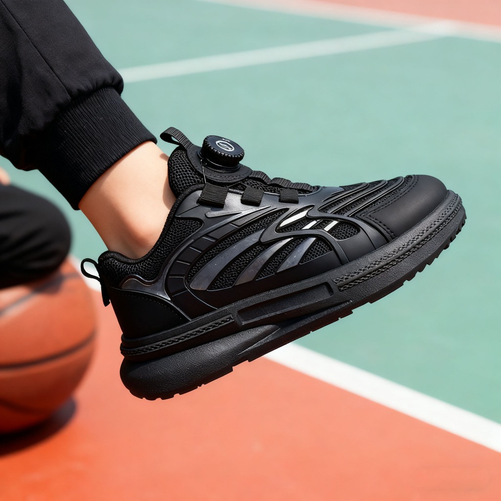 B002 Sepatu anak lakilaki sneakers sepatu anak cowok basket sepatu school shoes hitam sepatu