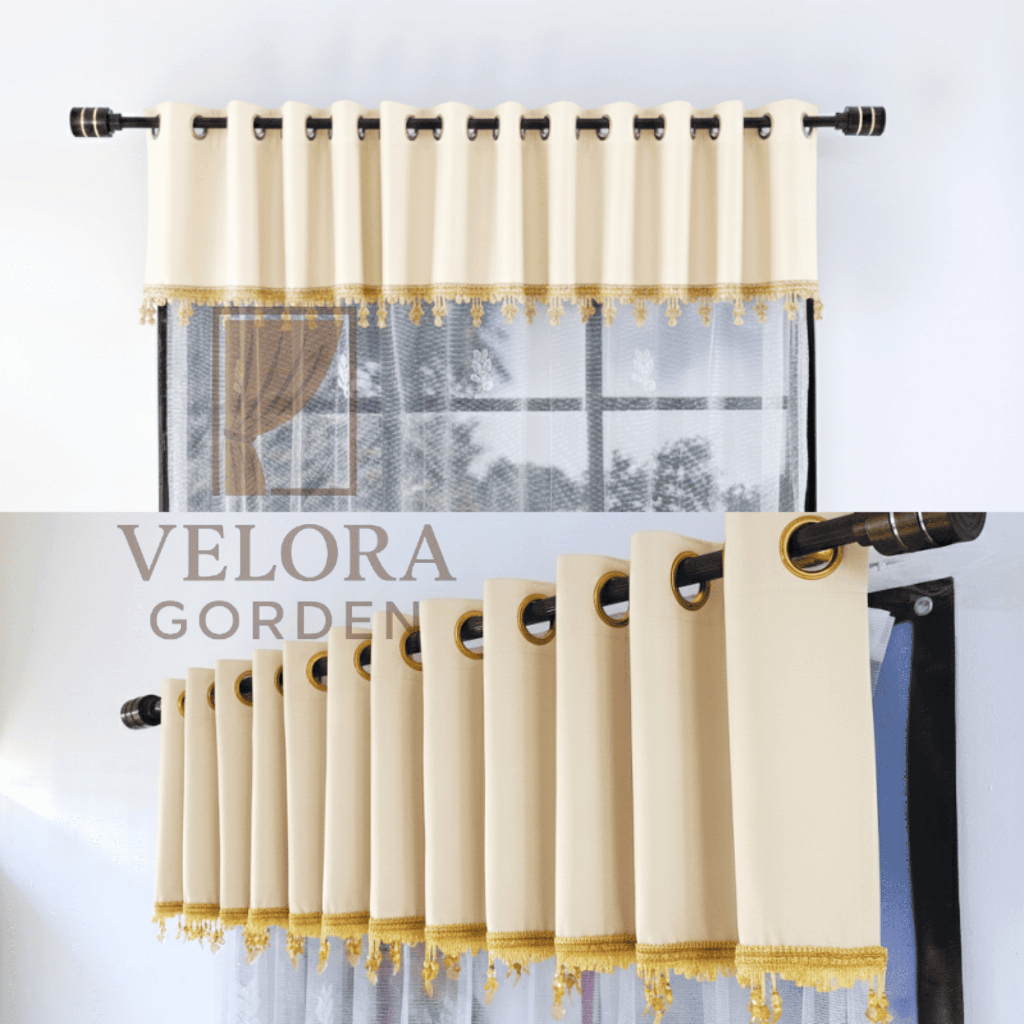 Poni Gorden Saja Gelombang Poni Blackout Poni Gorden Polos Rumbai Horden Poni Pisah Atas Pintu