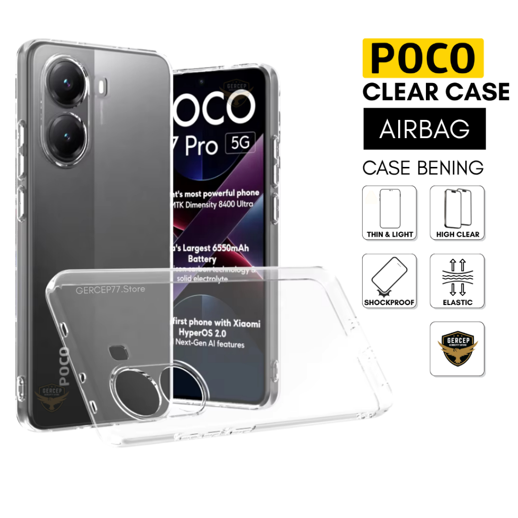 Clear Case AirBag Poco X7 Pro 5G X7 5G X6 Pro X6 5G X5 5G X5 Pro 5G X4 X3 X3 GT X3 NFC X3 Pro