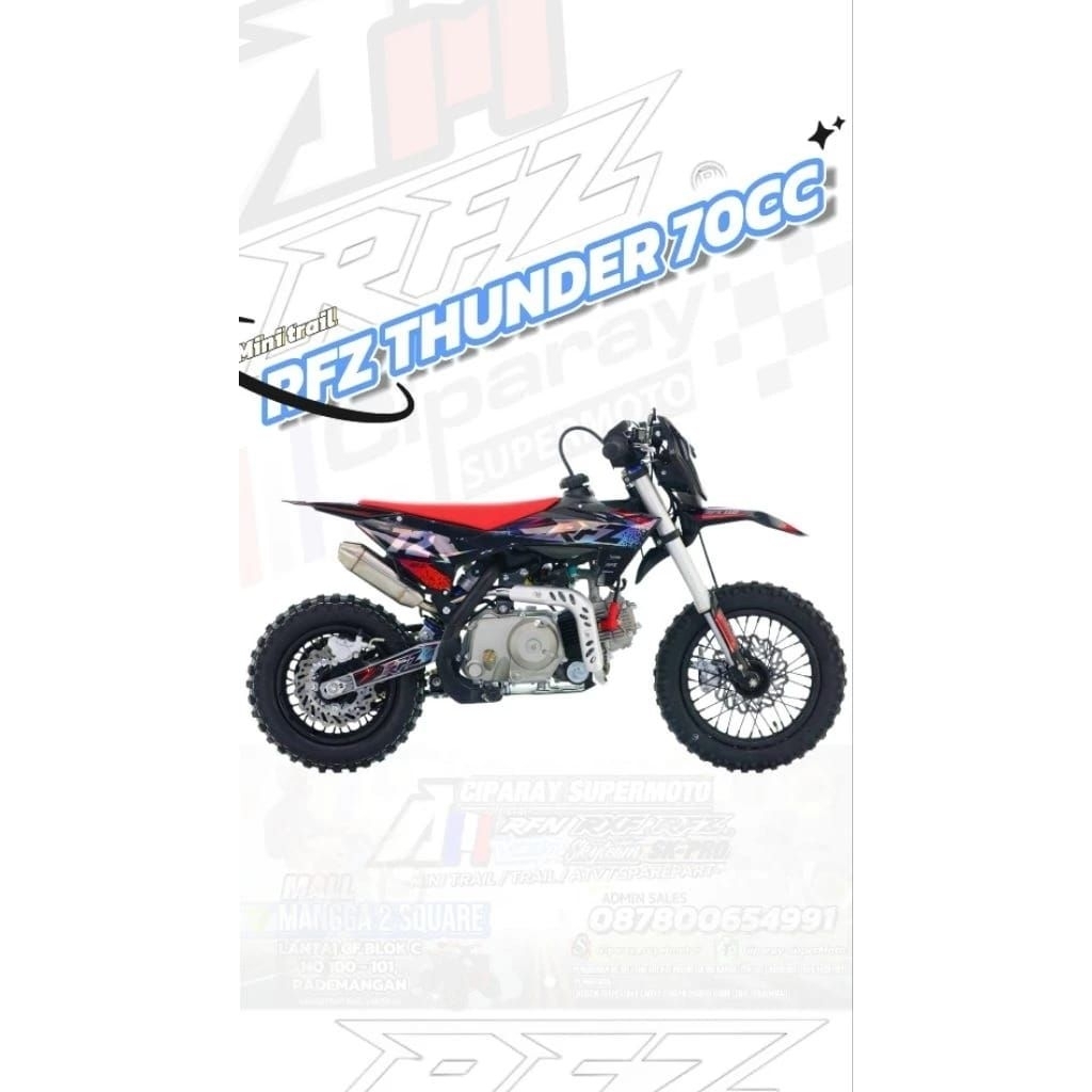 MAINAN ANAK MOTOR MINI TRAIL RFZ THUNDER 70CC MATIC 2025