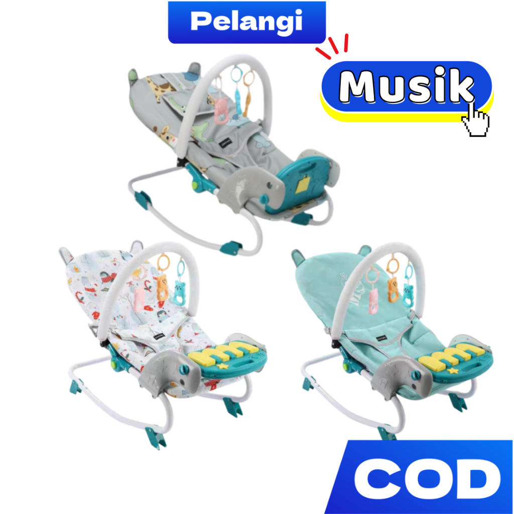 Ayunan Bayi Kursi Bouncer Bayi Lipat Otomatis Newborn Kado Bouncer Bayi Kursi Ayunan 0-3 Tahun