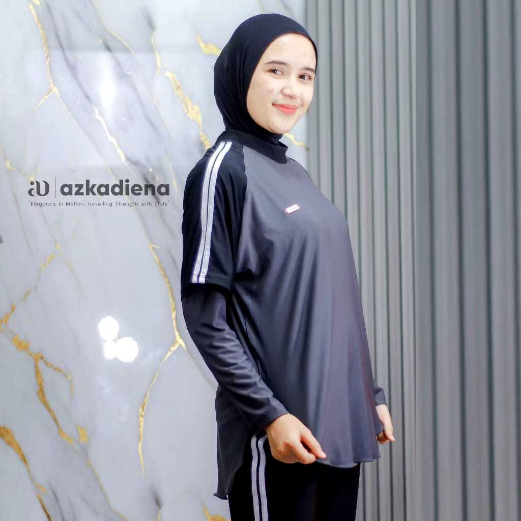 KAOS OLAHRAGA CROP TOP KAOS ATASAN WANITA MUSLIMAH TANGAN PANJANG TOP CROP SPORT SENAM RENANG SEPEDA