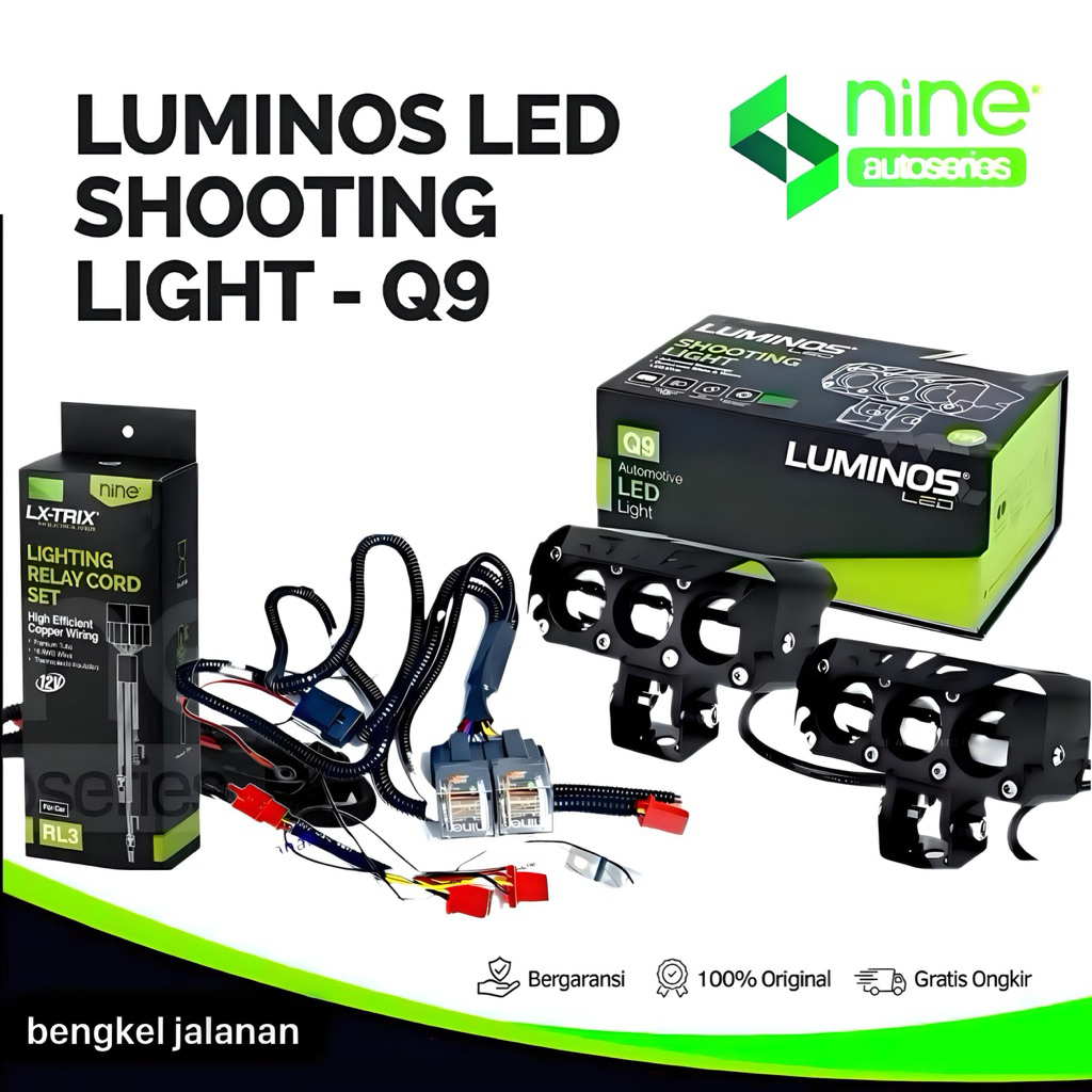 LAMPU LED TEMBAK LASER SQL 3 MATA Q9 82W 12-30V LUMINOS LED 3mata 2 WARNA