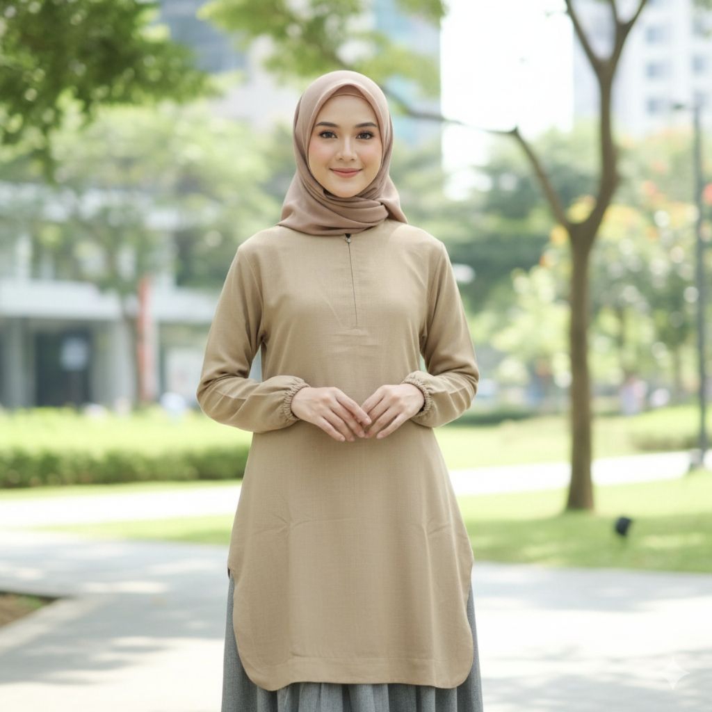 [PRELOVED] LUBI - gamis linen warna lemon