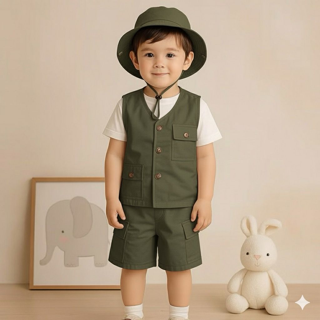 Satu Set Rompi Petualangan Safari Anak & Outfit Outdoor Kids