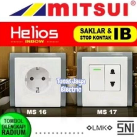 HELIOS Saklar Engkel + Stop Kontak IB Radium MS-17 MITSUI (Standar SNI)