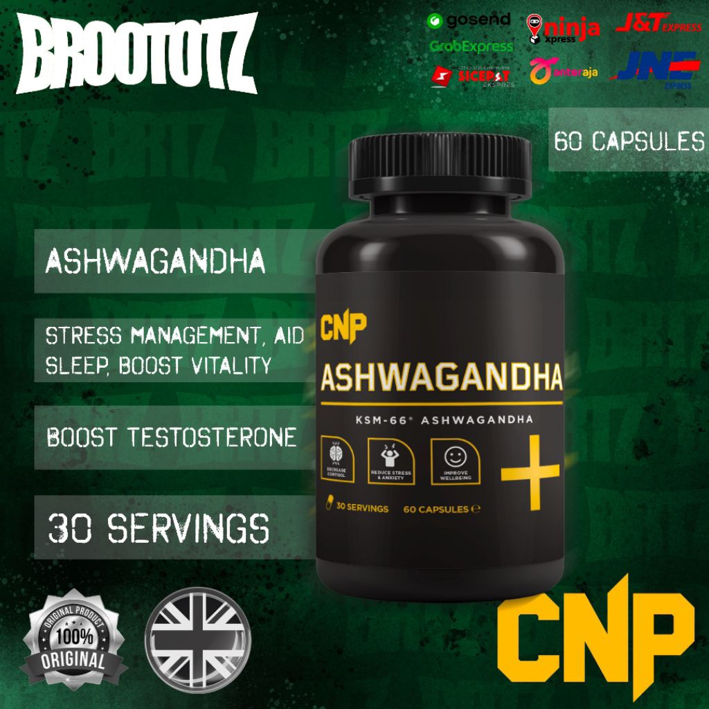 CNP Aswaganda 60 Capsules 30 Servings Physical Perfomance Booster Aswaganda Gingseng Suplemen Keseha