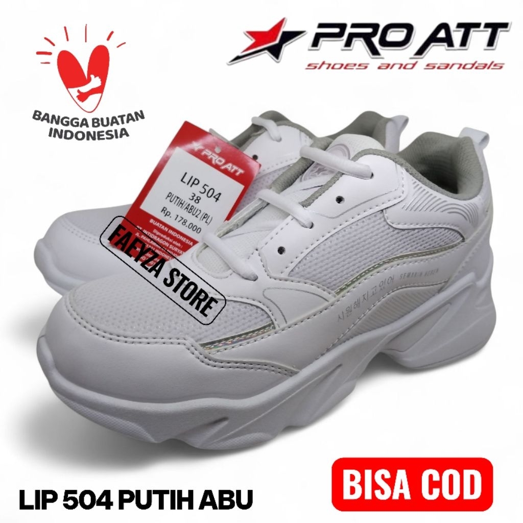 Sepatu wanita putih ORI PRO ATT Sepatu jogging Wanita putih Sepatu Sport wanita Putih