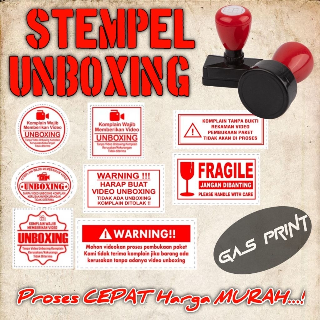 Stempel UNBOXING Stempel PAKET