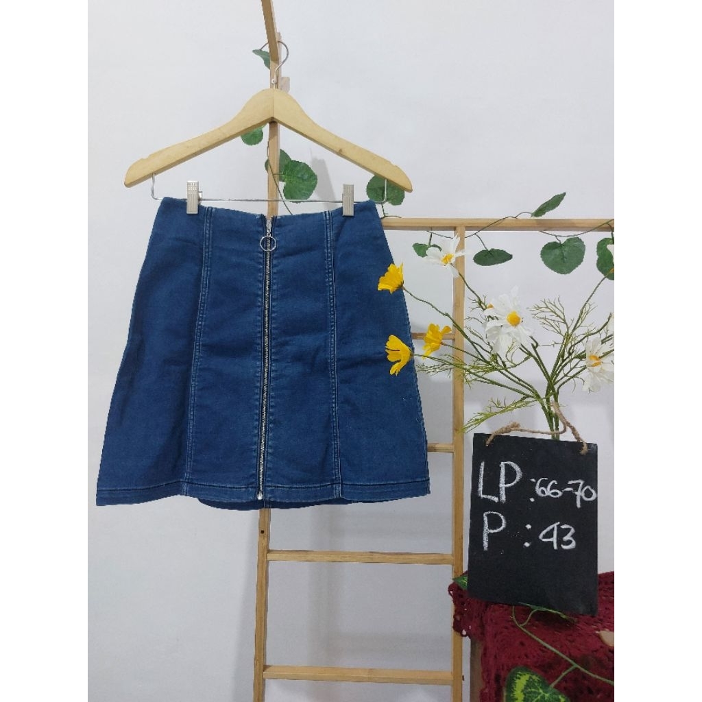 Blue Jeans Mini Skirt Gu | Rok Mini Jeans Denim Gu