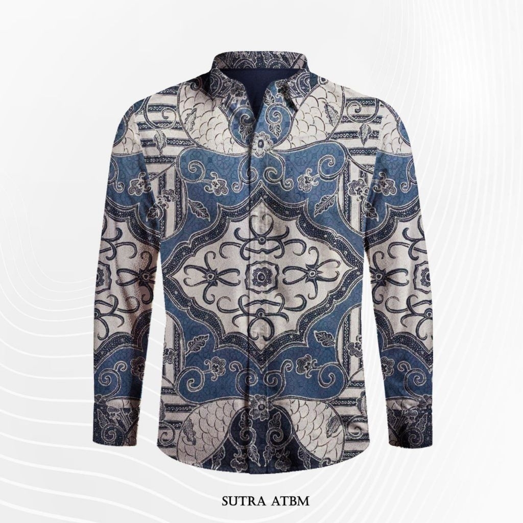 Bahan Batik Tulis Pola Kemeja Sutra ATBM  Premium