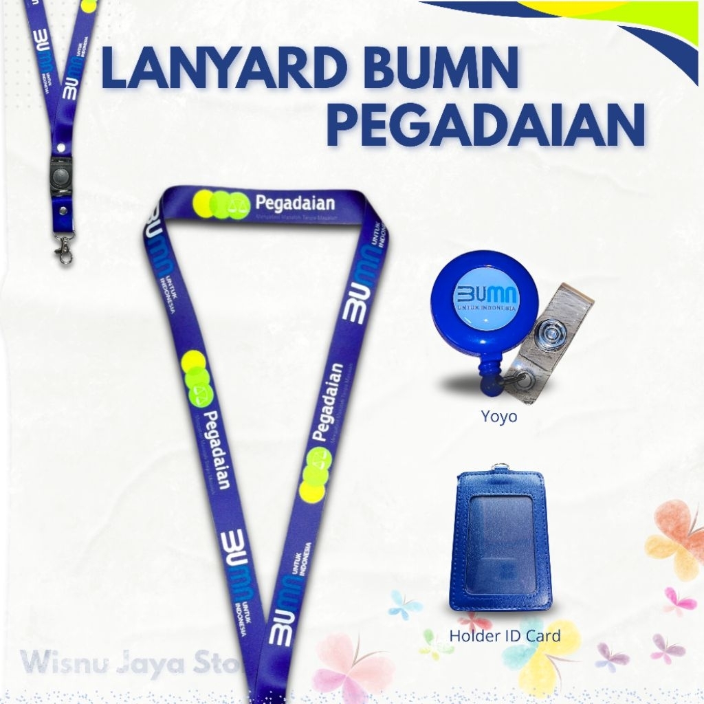 LANYARD TALI ID CARD BUMN PEGADAIAN TERBARU | LANYARD PEGADAIAN GROSIR TERMURAH & BERKUALITAS