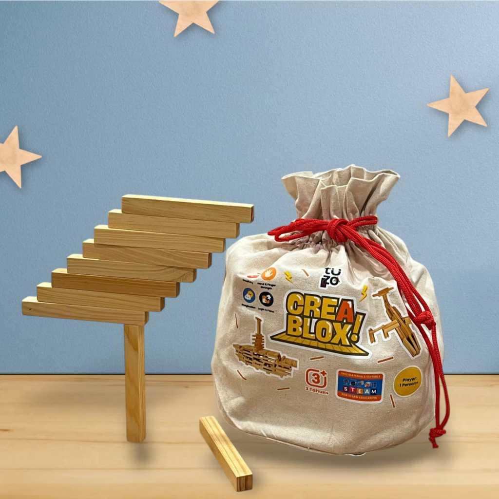 Mainan balok kayu / mainan kayu / balok mainan kayu / mainan anak menyusun balok kayu