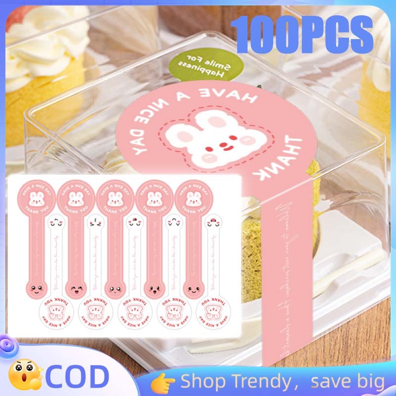 100pcs Stiker Segel Label Stiker Terima Label Stiker Terima Kasih Sticker Panjang Segel