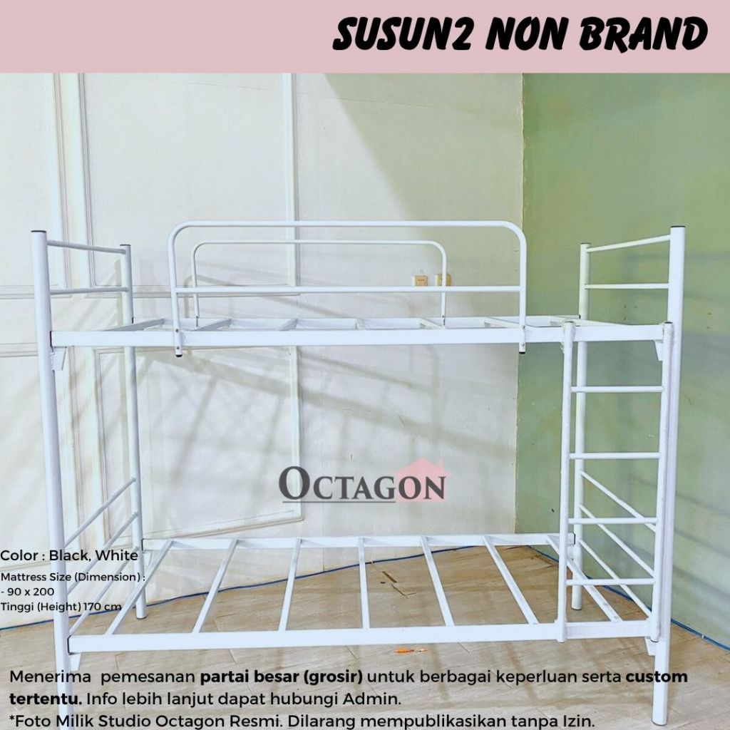 Ranjang Tingkat 2 Susun Ranjang Besi Bunk Bed Minimalis