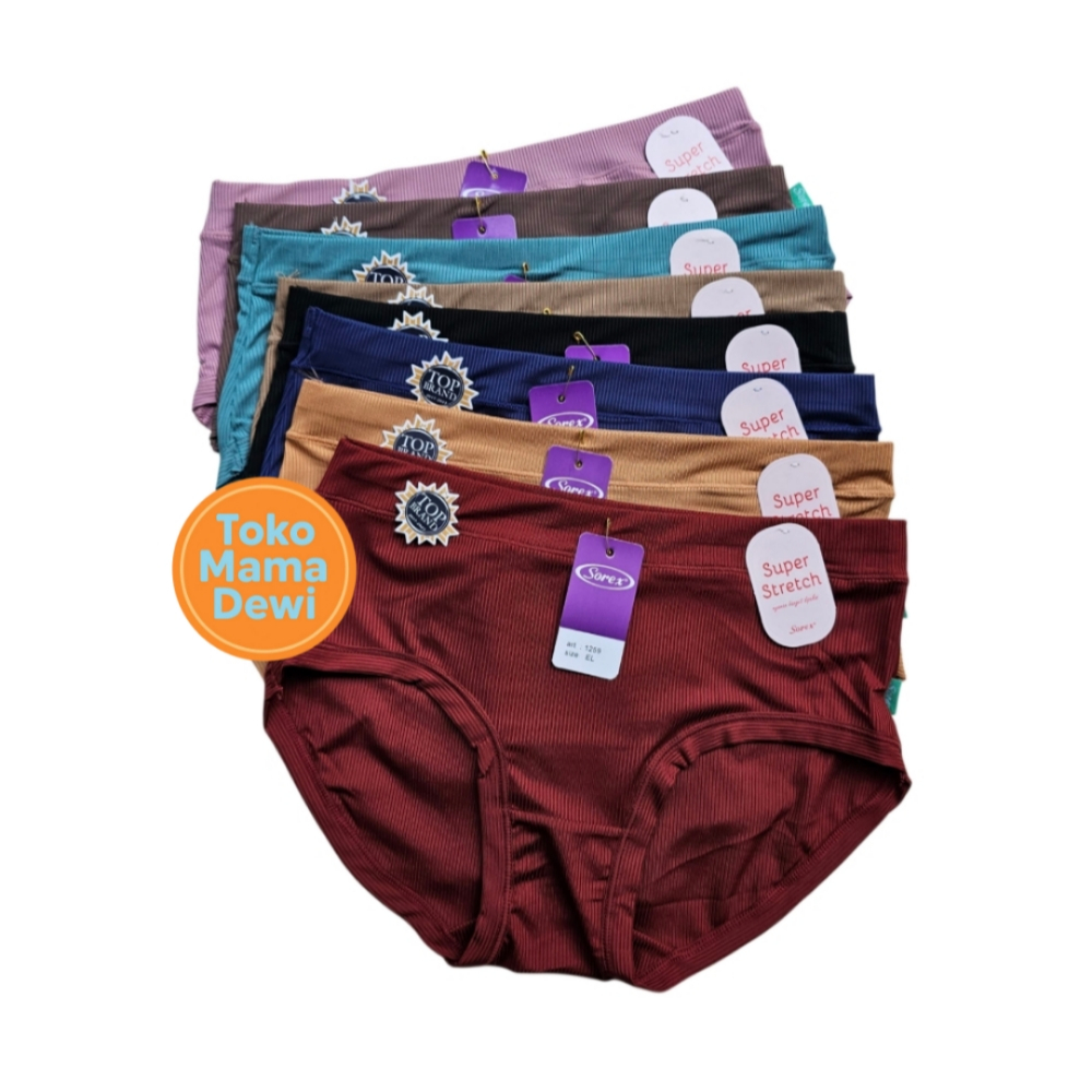 Cd Wanita Sorex 1259 Super Stretch | Celana Dalam Wanita Dewasa Sorex Motif Garis