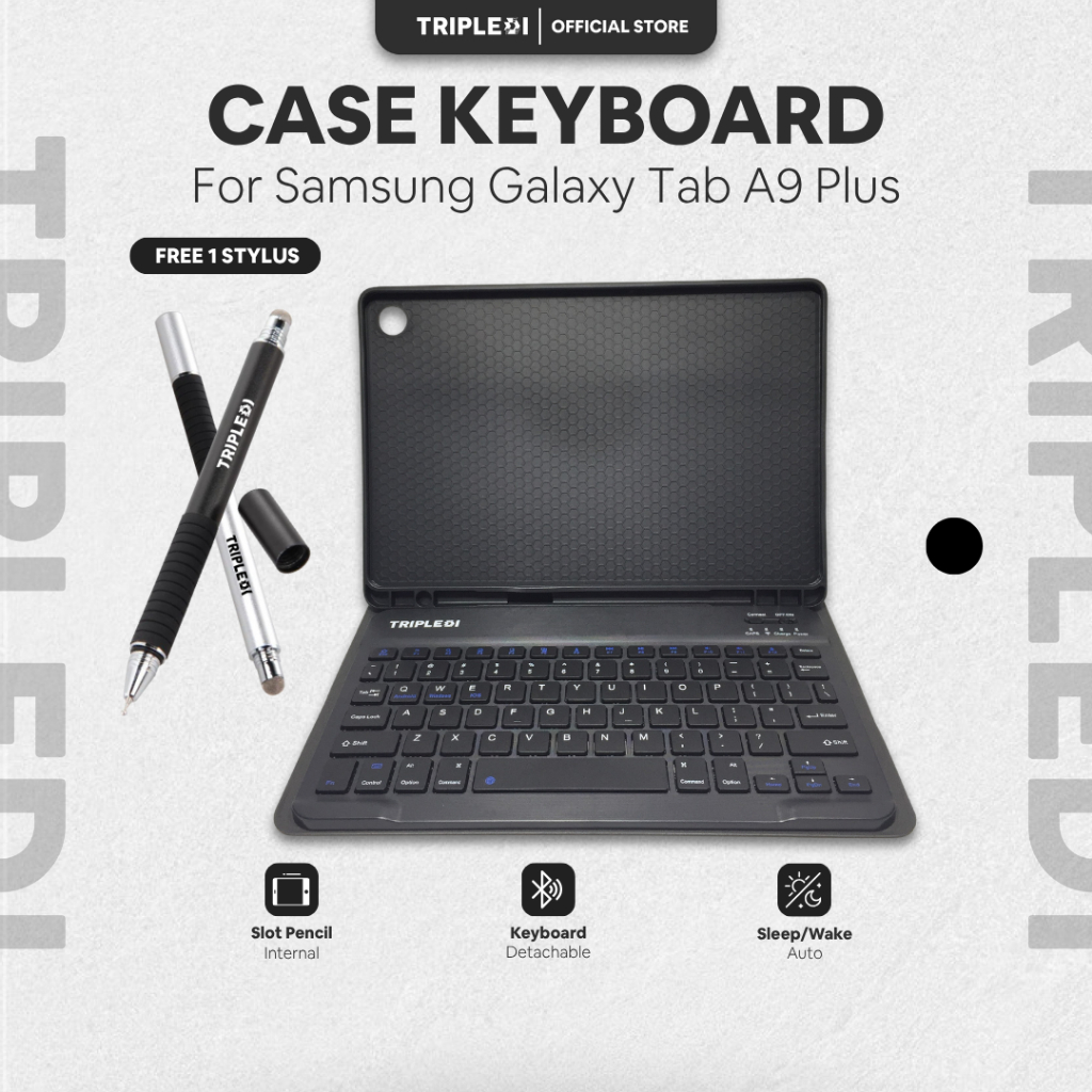 TRIPLEDI Case Samsung Galaxy Tab A9 Plus 11 inch 2023 SM-X210 SM-X215 SM-X216 Keyboard Flip Magnetic