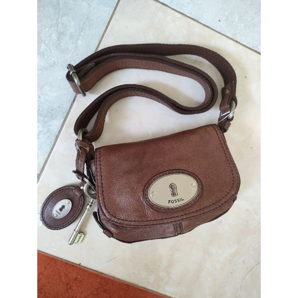 tas fossil mini madox expresso lengkap keyfob vvgc mulus