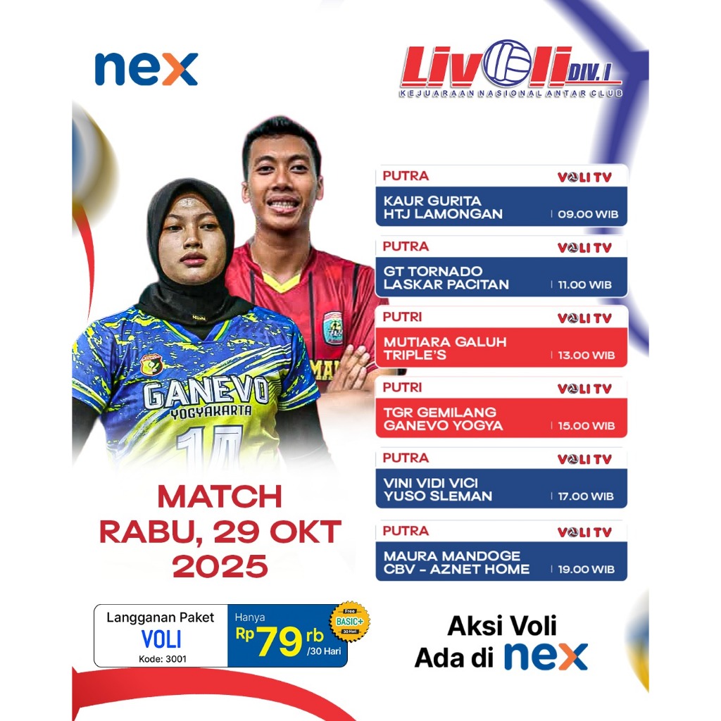Dekoder Perangkat Receiver Nex Parabola Paket Murah Paket Voli Volleyball | Paket Champions | Paket 