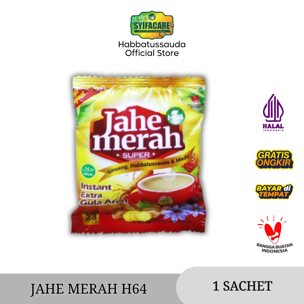 Jahe Merah H64 Super Plus Ginseng Madu Gula Aren PerSachet
