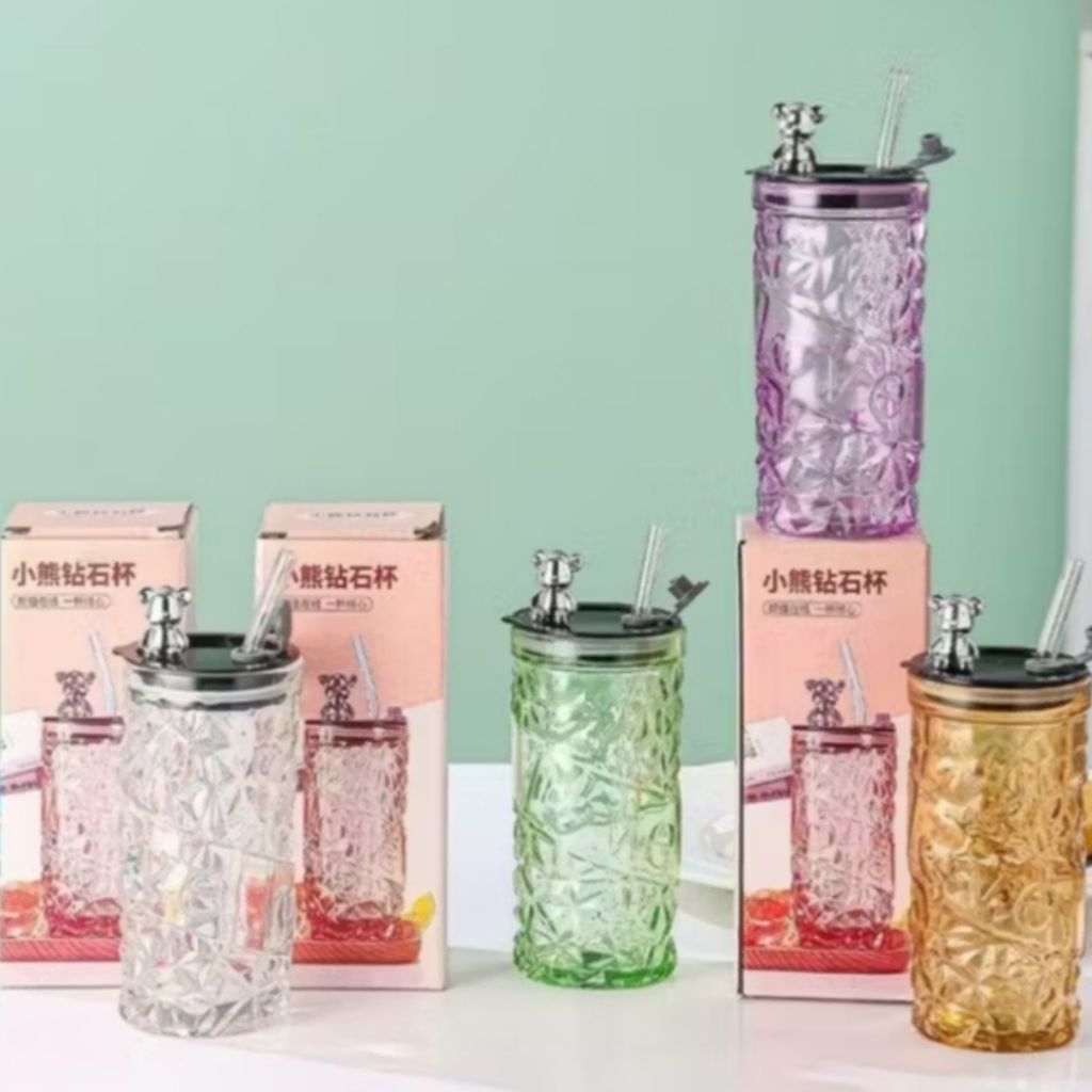 Tumbler gelas kaca/Tumbler aesthetic/Tumbler kaca tebal