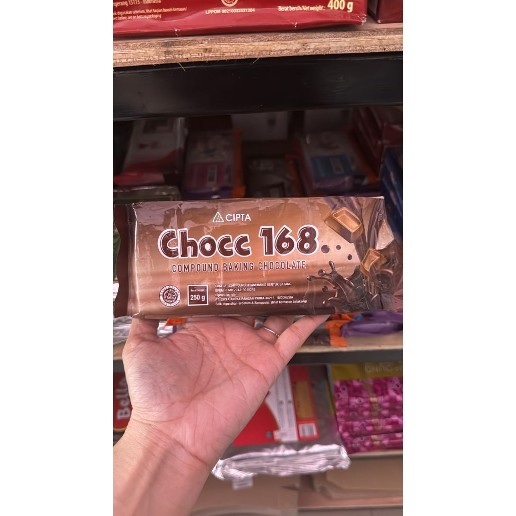 chocc 168 compound dark. cokelat compound chocc 168 250gr