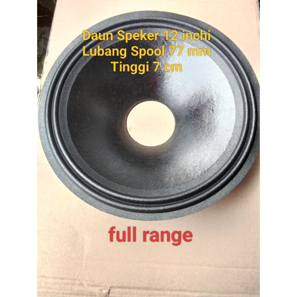 Daun speker 12 inch fullring lobang 77mm