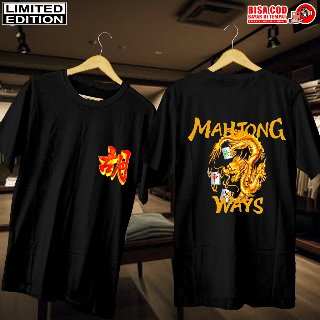 KAOS DISTRO HITAM JEPANG | BAJU KAOS PRIA WANITA | KAOS JEPANG MAHJONG ADA TULISAN CINA 1| DISTRO KA