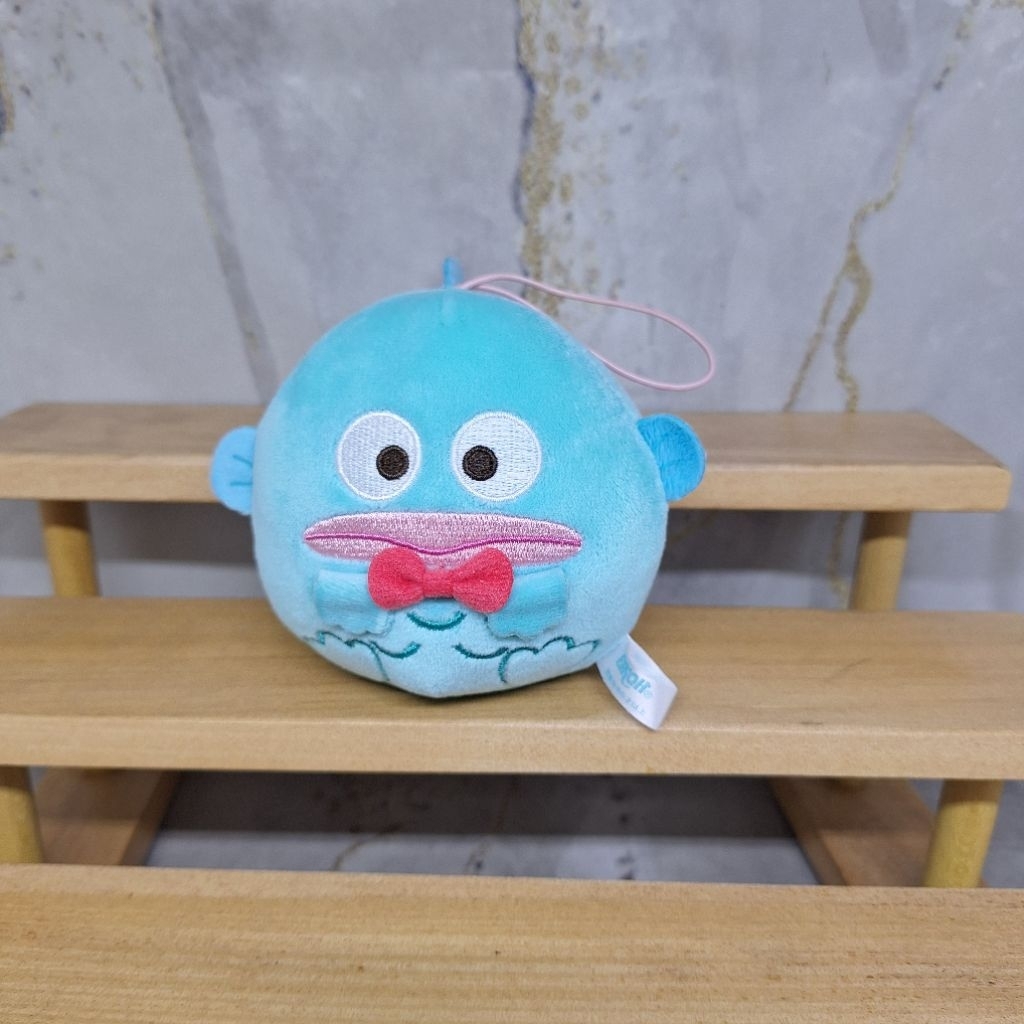 ( BACA DESKRIPSI ) Preloved Sanrio Hangyodon Round Bowtie Mascot Plush EIKOH