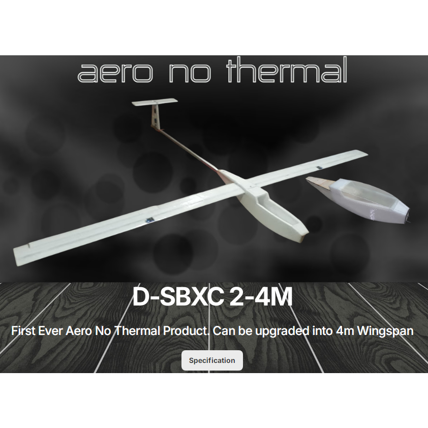 KIT RC Pesawat D-SBXC2-4 Glider Aero No Thermal RC KIT Plane | D-SBXC2-4 Glider