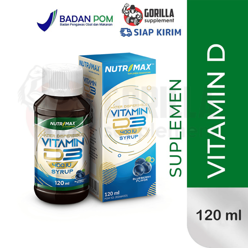 Nutrimax Vitamin Vit D3 Anak Ibu Hamil 400 IU Sirup Suplementasi Vitamin D3 120 ML Sirup Cair