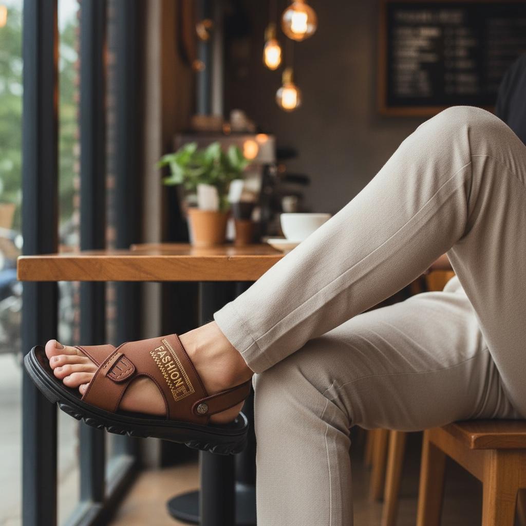 Sandal Gunung Kulit Pria Sendal Outdoor Anti Putus Terbaru 2026 Anti Licin Kasual Fashion