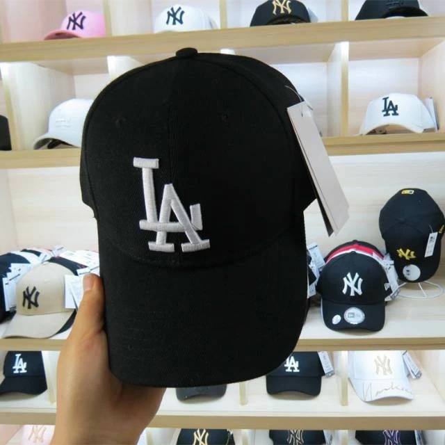 Topi MLB Original Import - LA Classic Black Logo White / Topi MLB
