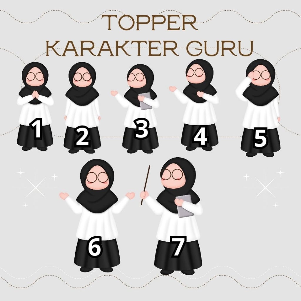 Topper/Hiasan Guru baju hitam putih