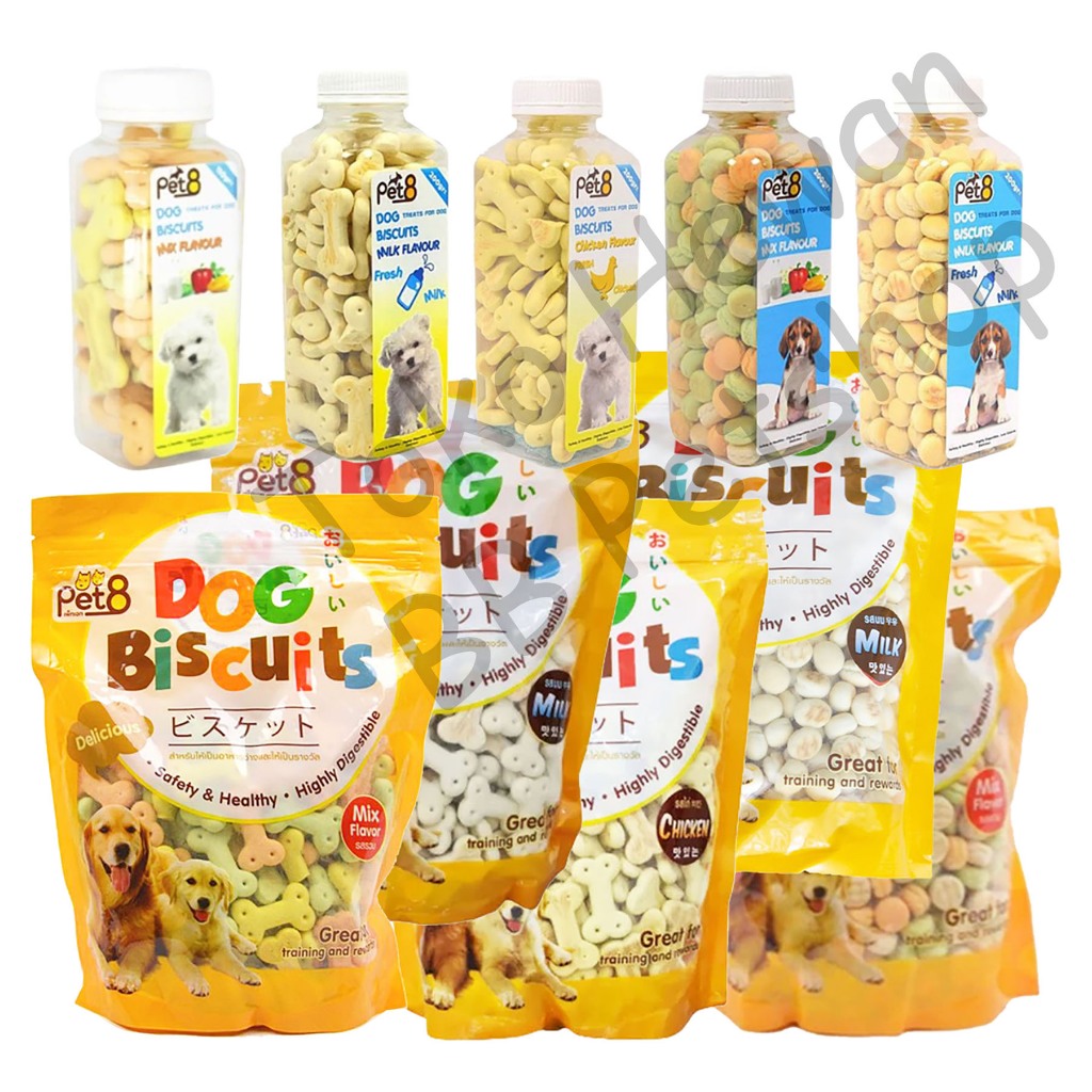All Varian - Pet8 Dog Biscuit Ball / Bone Milk Chicken Fruit Mix Flavor - Snack Treat Camilan Cemila