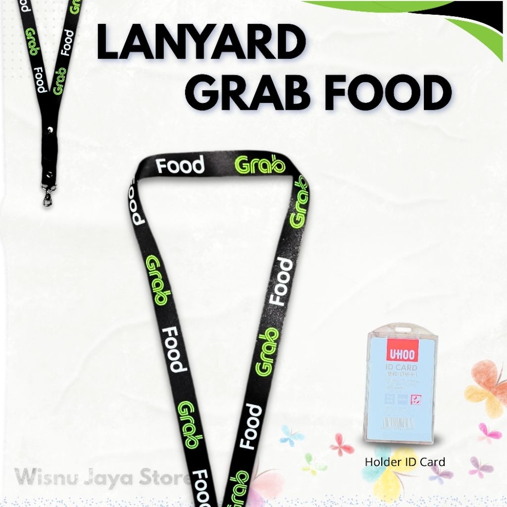 LANYARD TALI ID CARD GRAB FOOD TERBARU | LANYARD GRAB FOOD GROSIR TERMURAH & BERKUALITAS