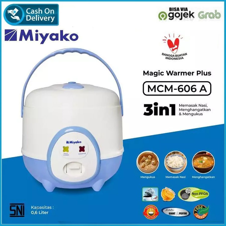 Magic Com Mini Miyako MCM606A Rice Cooker 0.6 Liter - 3in1 Magic Warmer Plus magic com