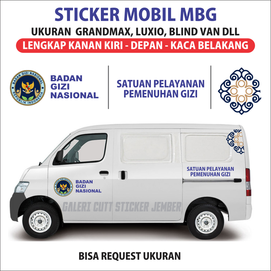 STICKER MOBIL MBG BGN BADAN GIZI NASIONAL