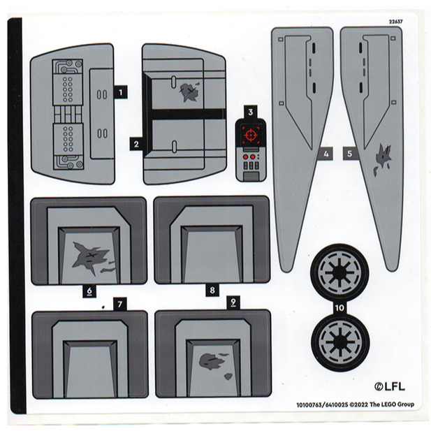 Lego Parts - 75337stk01 - Sticker Sheet for Set 75337 - (10100763/6410025)