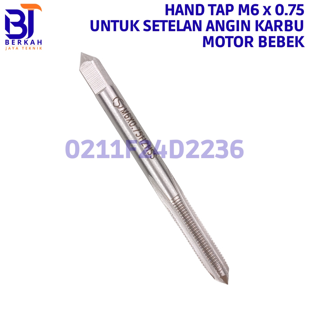 Tap Manual Hand Tap M6x0.75 Tap Setelan Angin Karburator Motor Bebek
