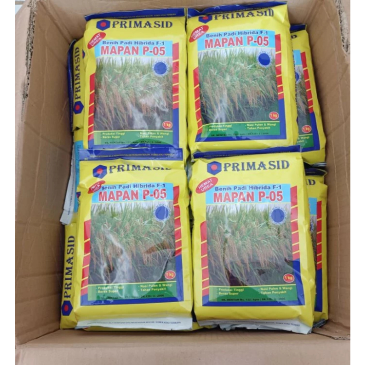 ISI 5 LEBIH HEMAT Benih bibit padi MAPAN P-05 HIBRIDA original primasid kemasan 1Kg Asli pabrik