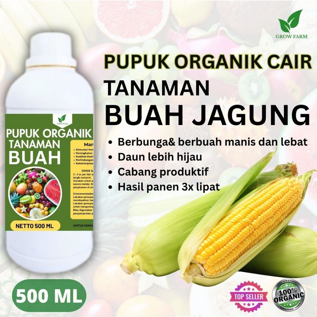 Pupuk Buah Jagung 500 ML /Pupuk Booster Jagung Cepat Berbuah Lebat/Pupuk Cair Jagung