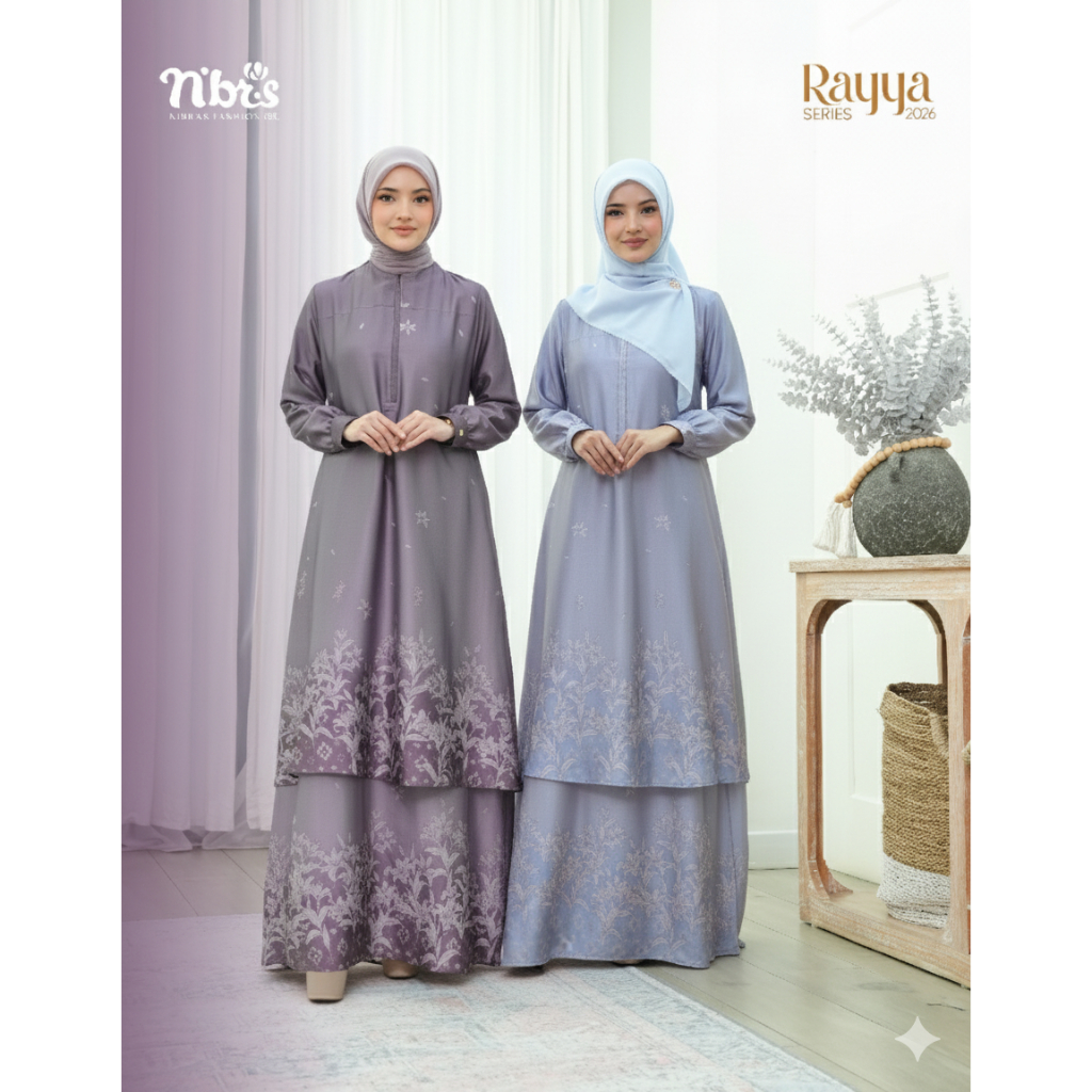 KALDIA BLUE PURPLE BY NBRS FASHION GAMIS WANITA DEWASA BUSUI NIBRAS RAYYA SERIES 2026 TERBARU | DRES