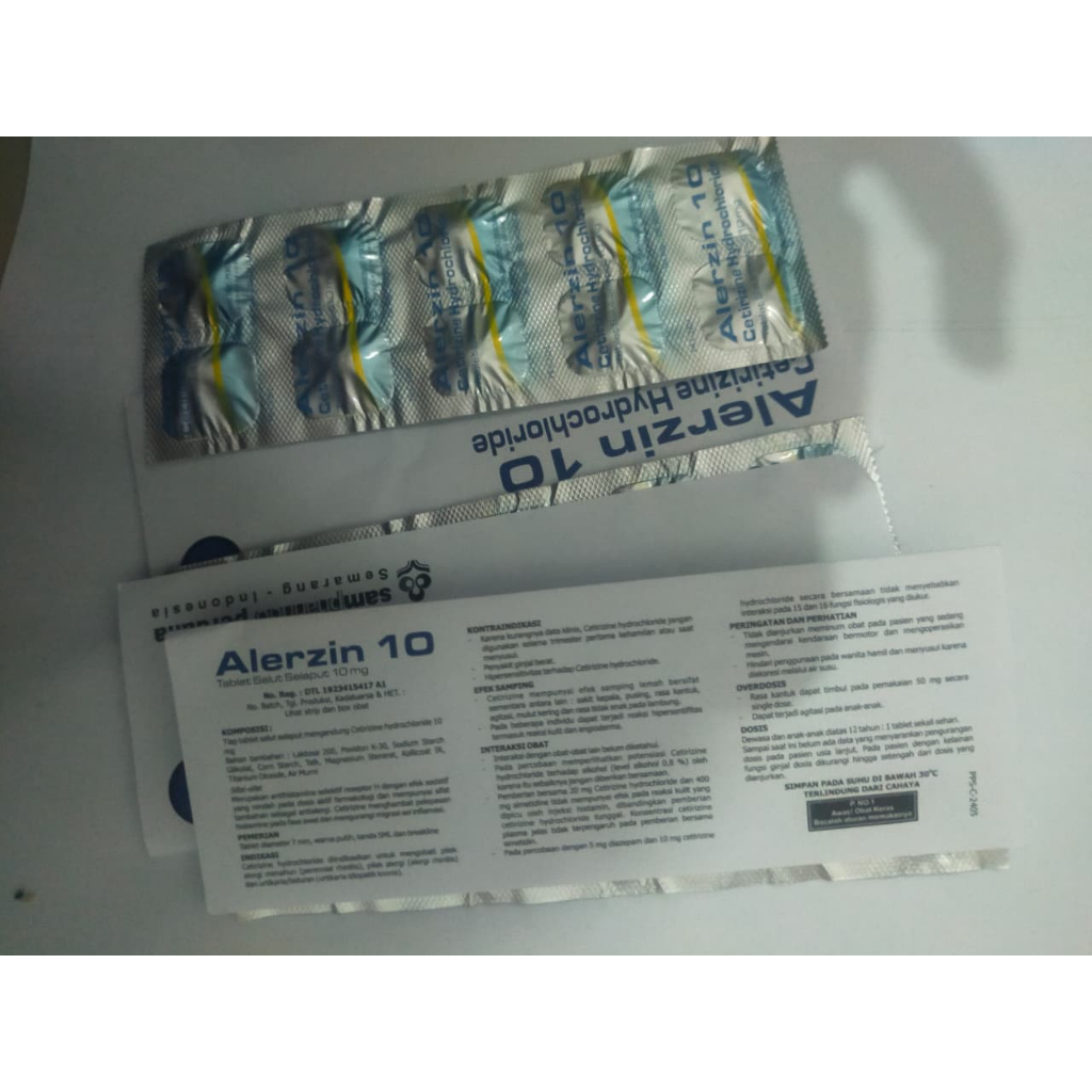 ALLERZINE/ CETIRIZINE 10MG (1 STRIP ISI 10 TABLET)
