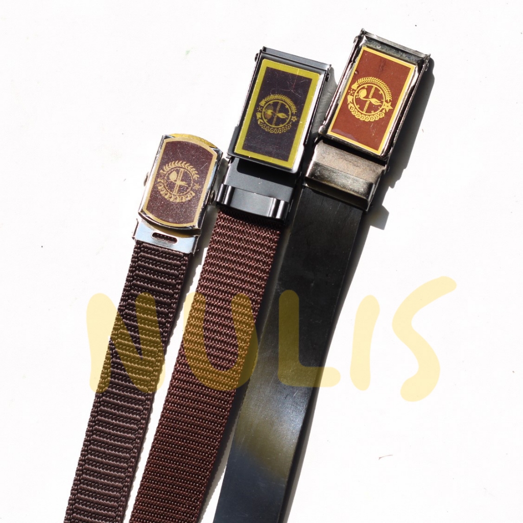 NULIS | Tali Pinggang/ Ikat Pinggang/Gesper/Belt Pramuka SD dan SMP Bahan Kulit/Katun