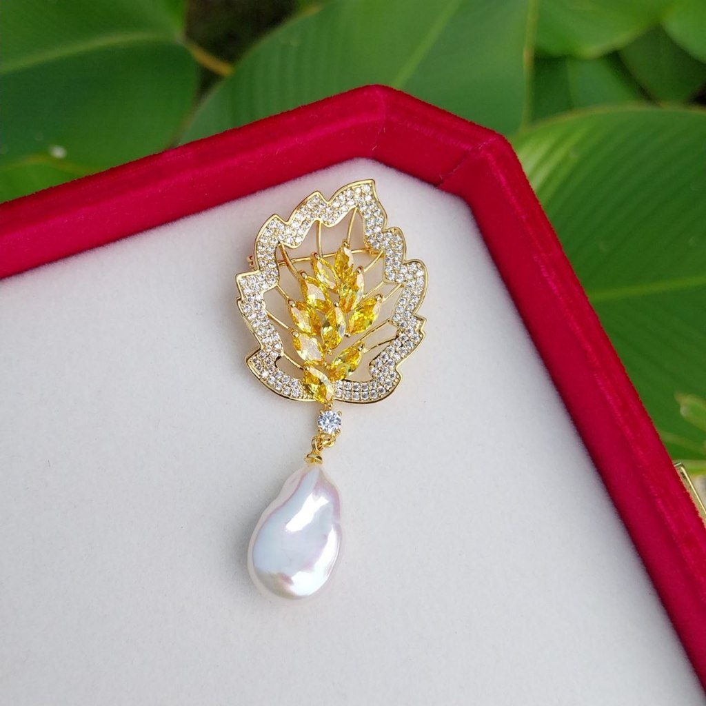 Lulu Pearl Mutiara Lombok - Bros Rhodium Mutiara Air Tawar Keshi Super