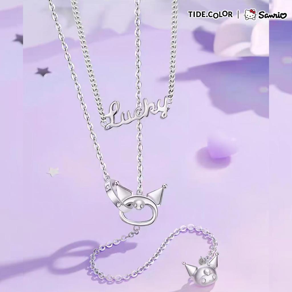 ZGO Necklace Kalung Wanita Kuromi S925 Original Sanrio Lapis Emas Gold 18K Silver Sterling 925 Lucky