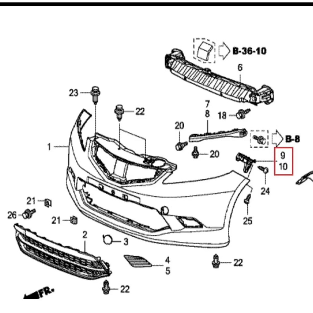 Bracket Bumper Bemper Depan Jazz 2008-2011 Jazz GE8