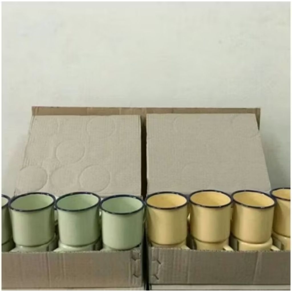 6Pcs Cangkir Jadul Seng Kaleng Enamel Polos/Mug Gelas panci